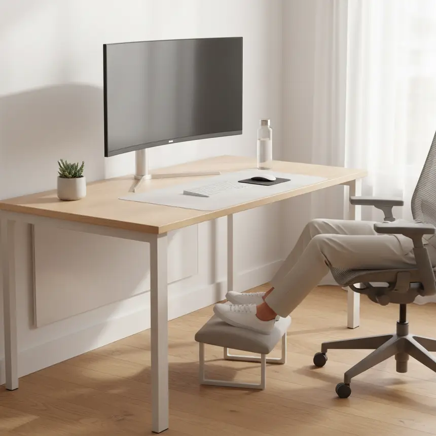 Tidy desk and good posture