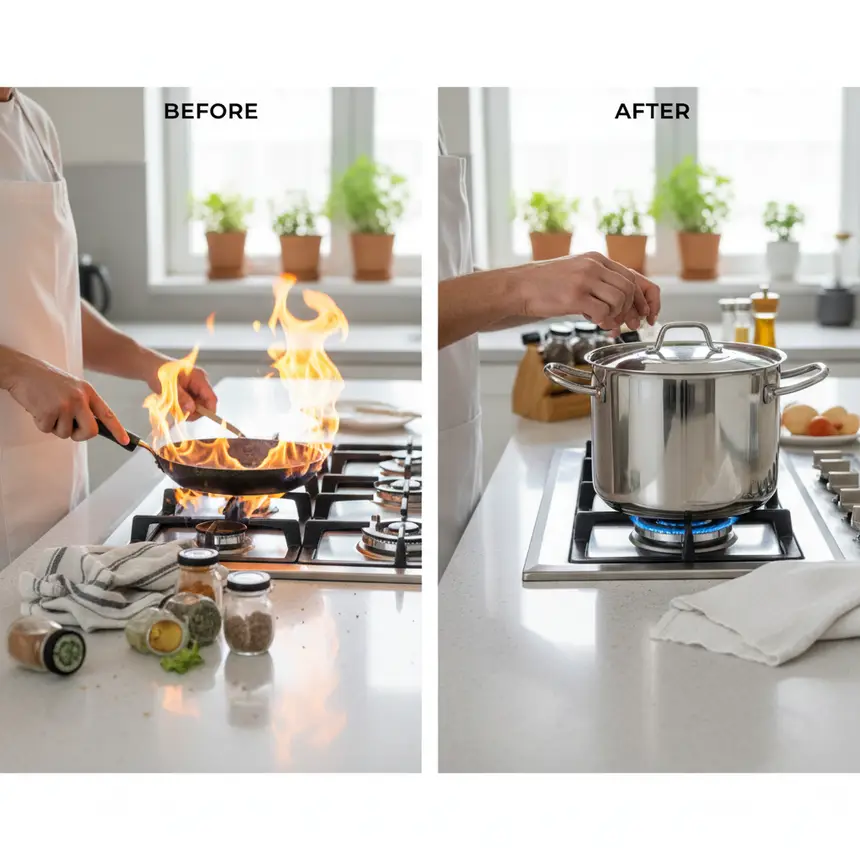 Kitchen organization, efficient cooking