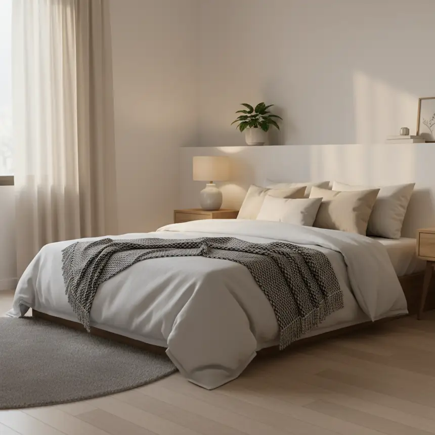 Cozy bedroom, comfortable space