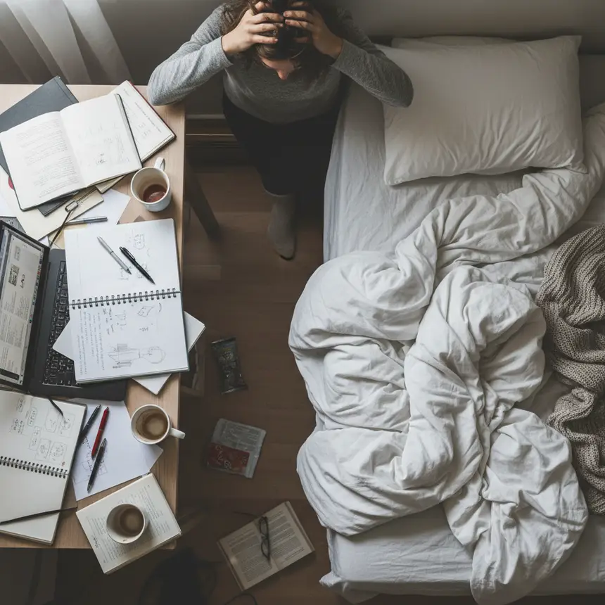 Overwhelmed by cluttered desk