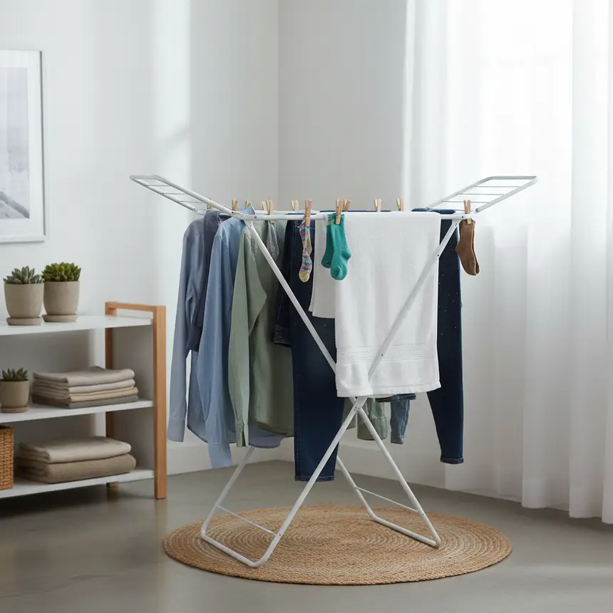 Drying rack clothes, space utilization