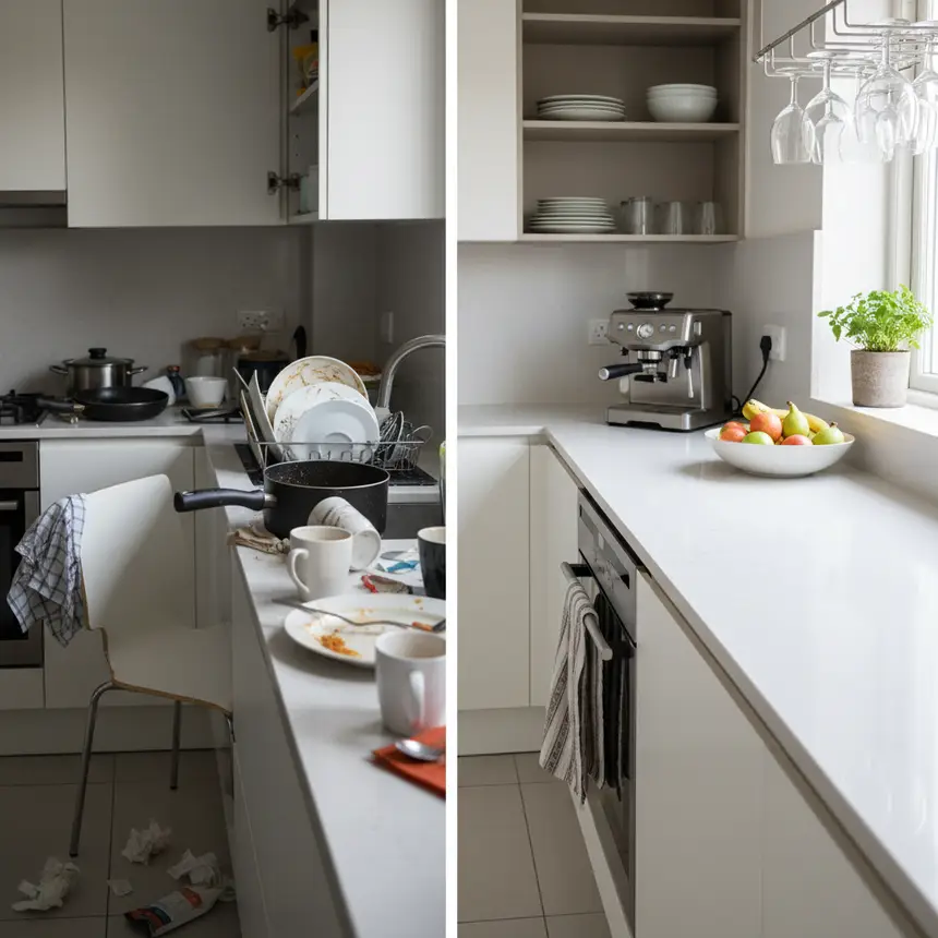 Clean and organized kitchen