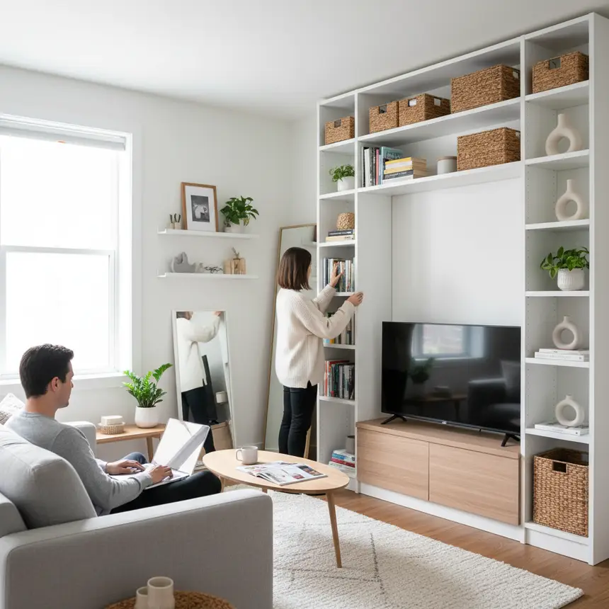 organized small apartment living room