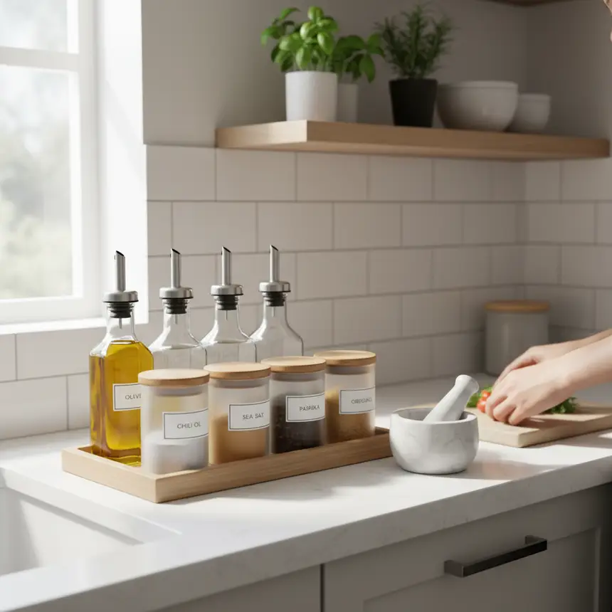 Organized kitchen countertop