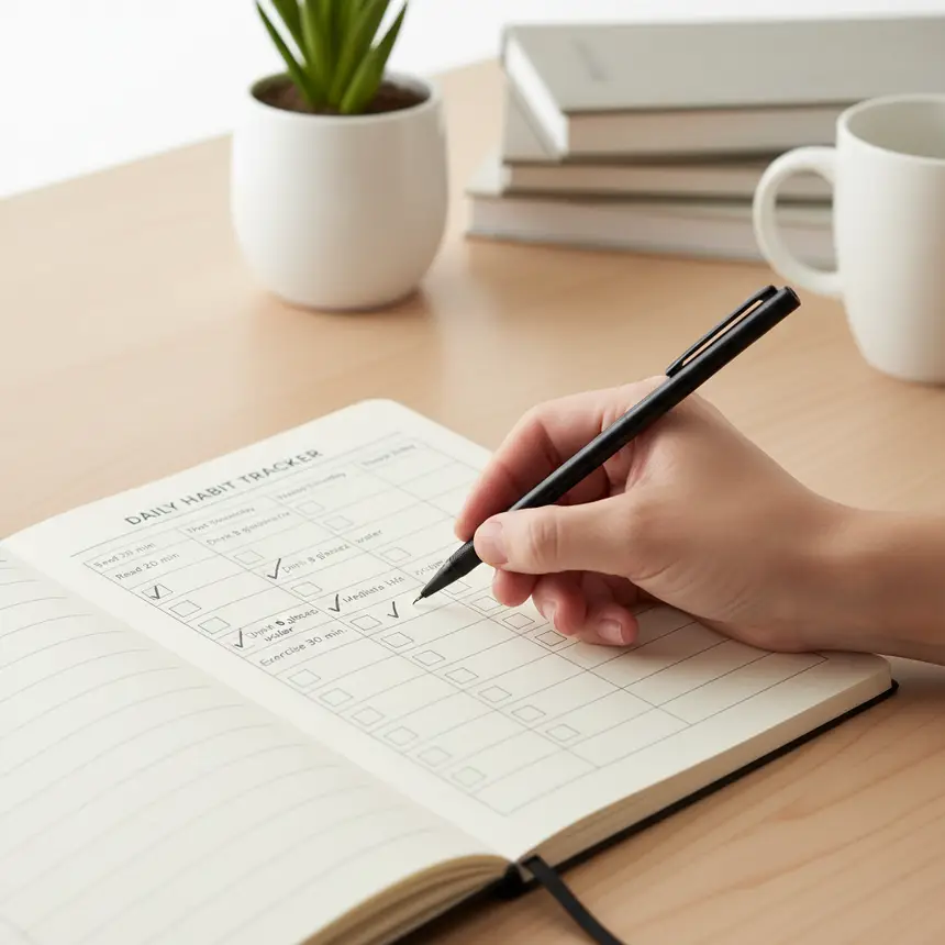 Hand marking habit tracker