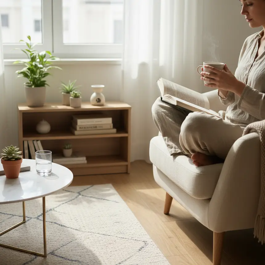Relaxing in a clean home