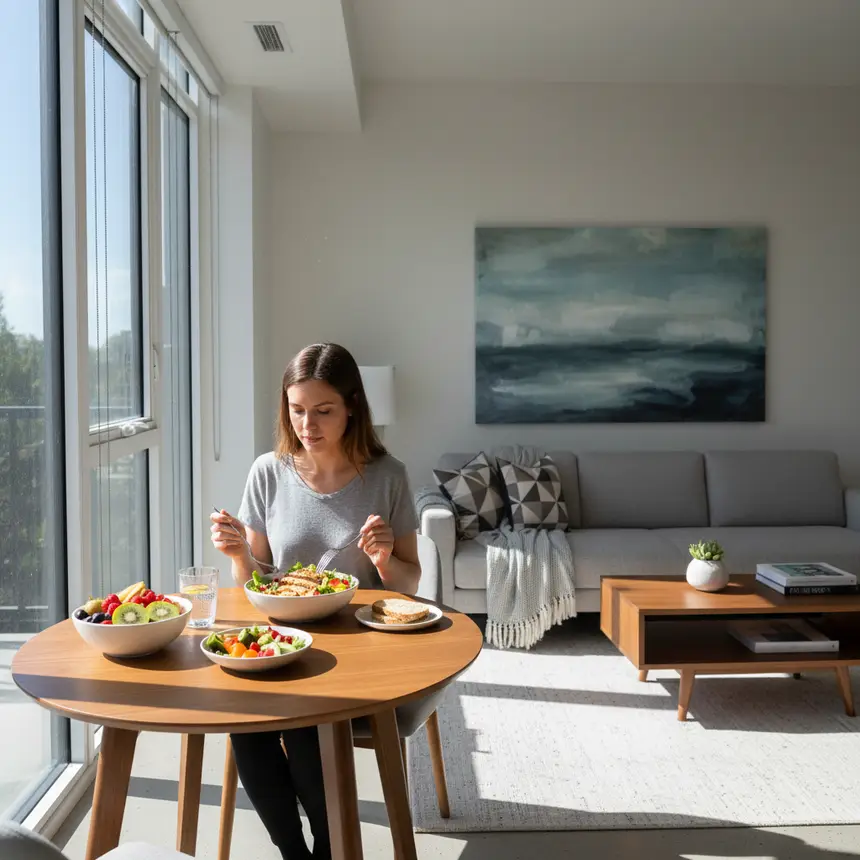 Healthy meal, solo living satisfaction, improved diet