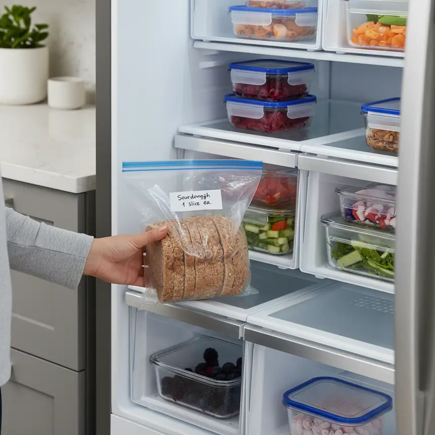 Freezing bread, food storage