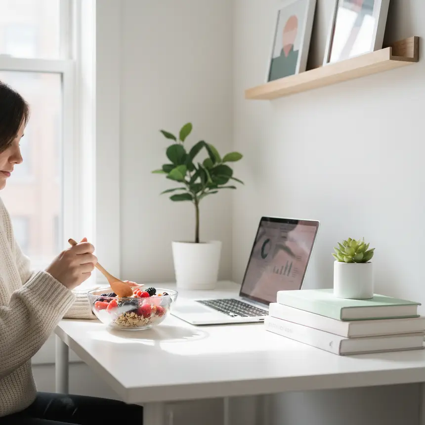 Healthy solo living, morning routine