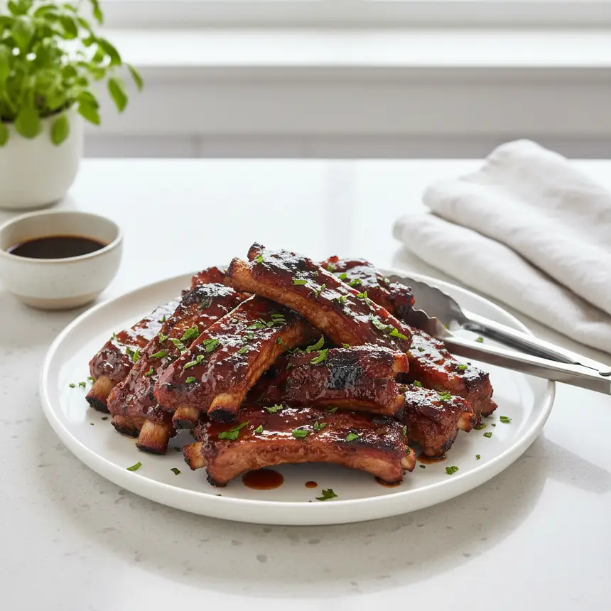 Neatly cooked grilled meat