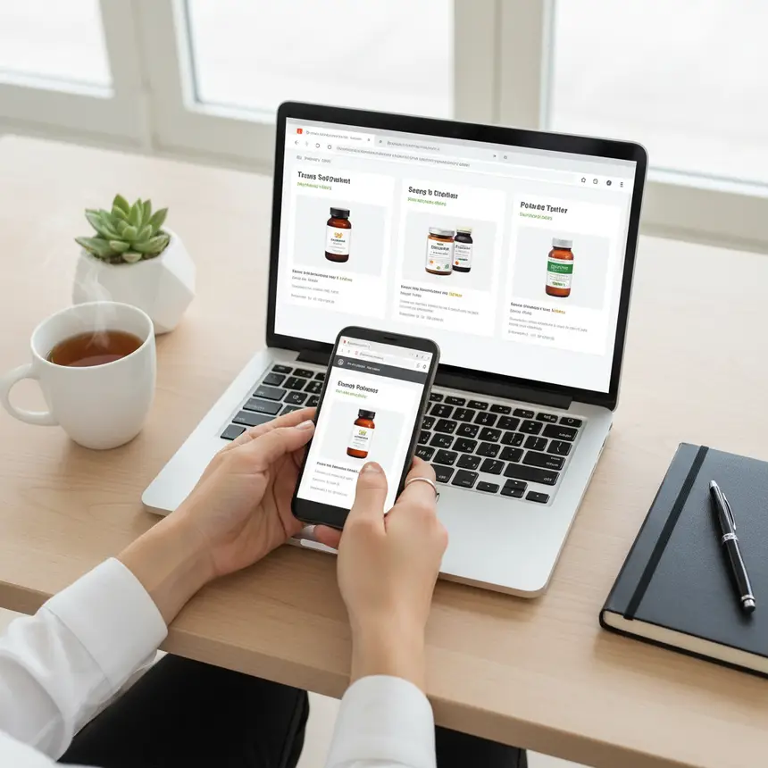 Comparing product information on screen