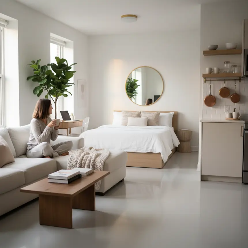 Tidy studio, comfortable space
