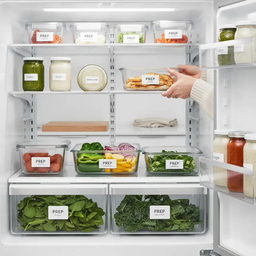 organized fridge meal prep