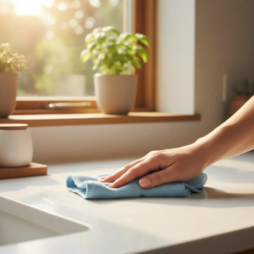 cleaning home, caring for plants