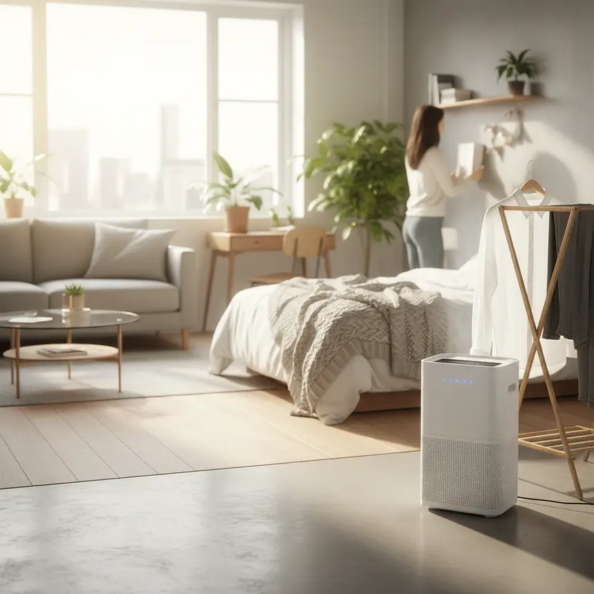 indoor moisture management, using a dehumidifier