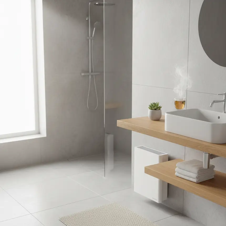 Bathroom heating, auxiliary heater