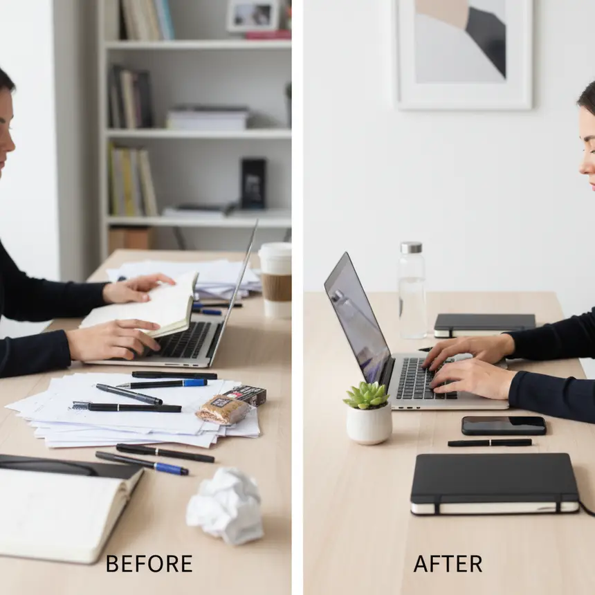 Comparison of organized desk