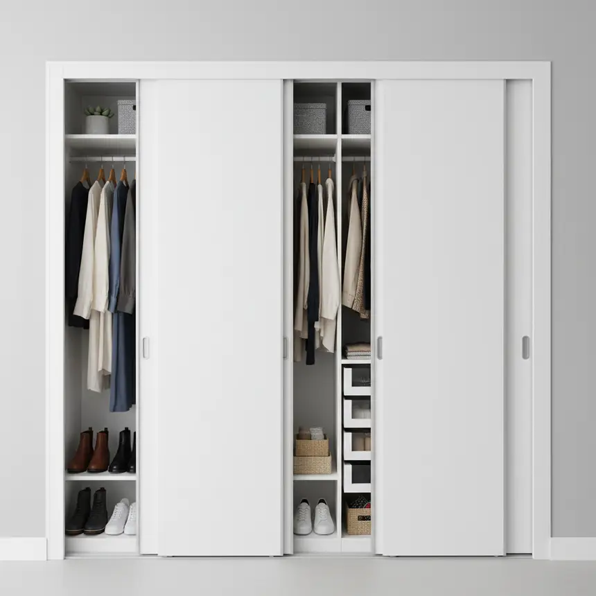 Organized wardrobe, efficient clothing storage
