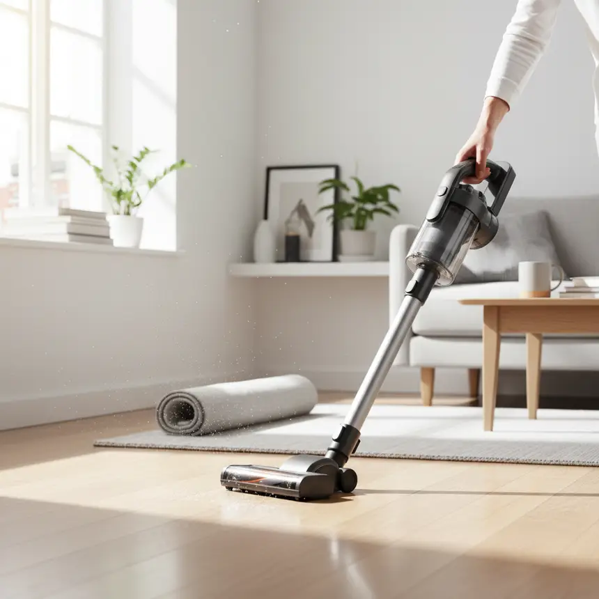 Person using lightweight cordless cleaner