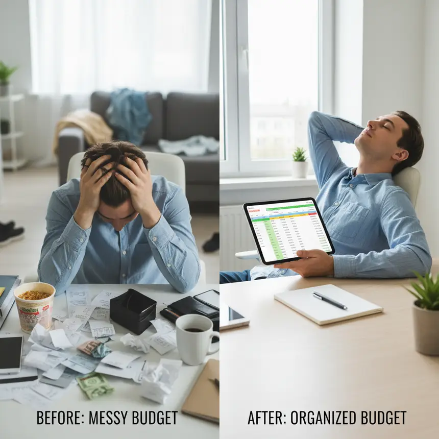 Budget change before and after