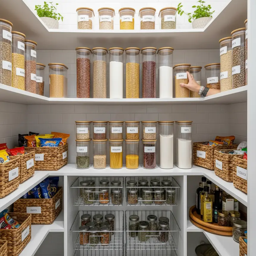 Organized pantry, smart food storage