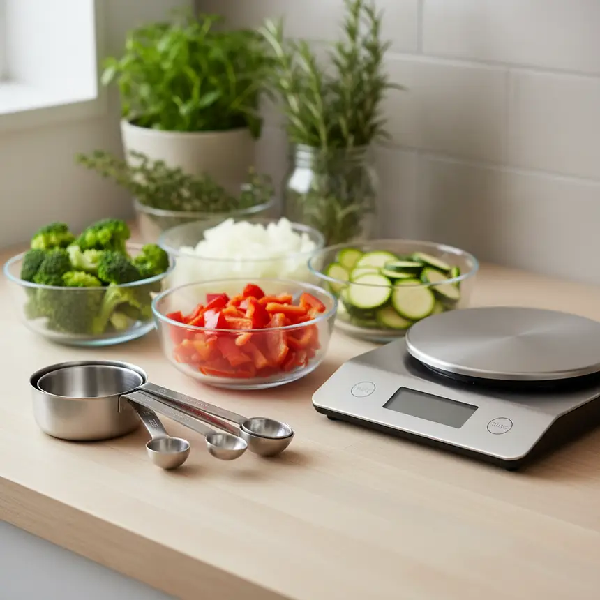 Measuring tools, ingredient prep
