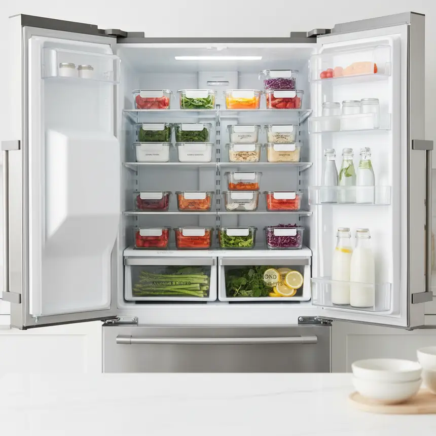 Fridge organization, portion control