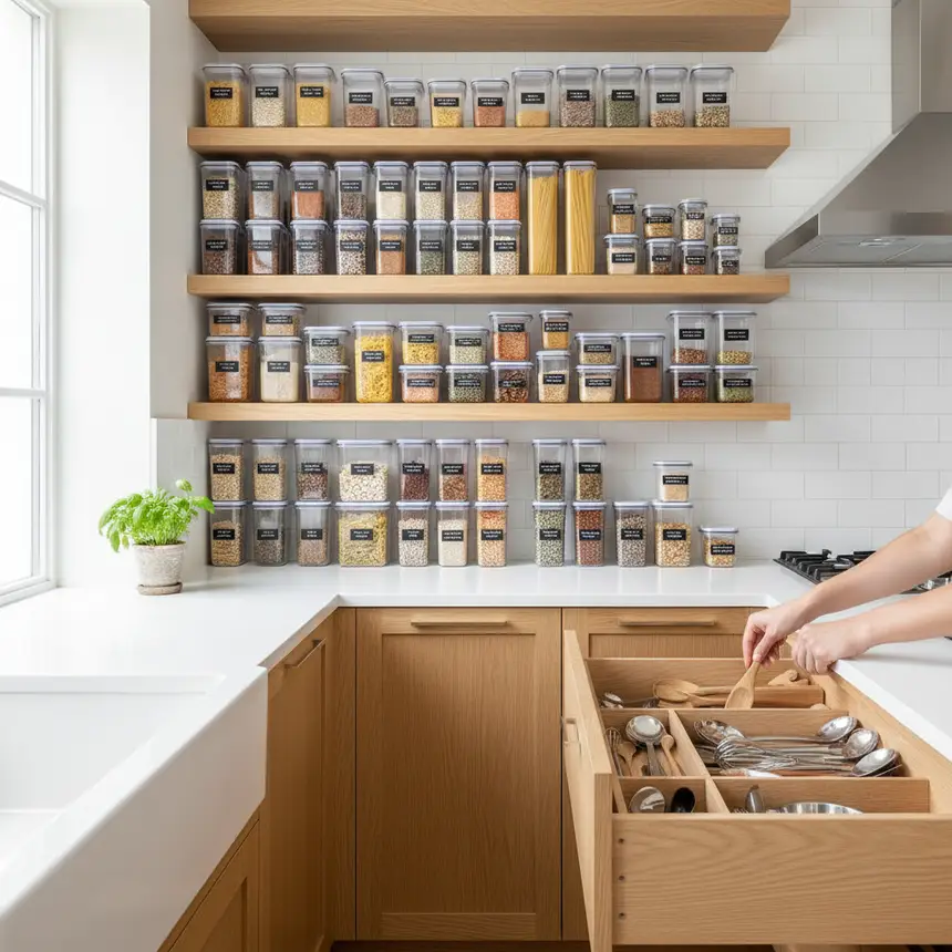 Organized kitchen storage