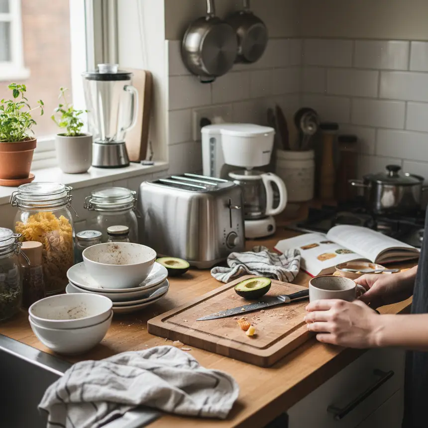 Disorganized small kitchen