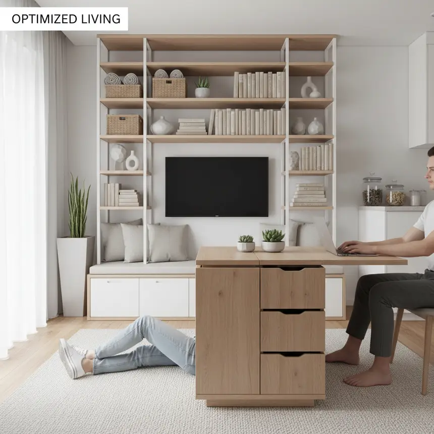 Efficient small apartment storage