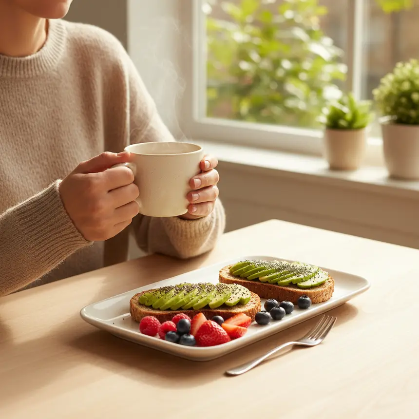 Calm morning, healthy routine