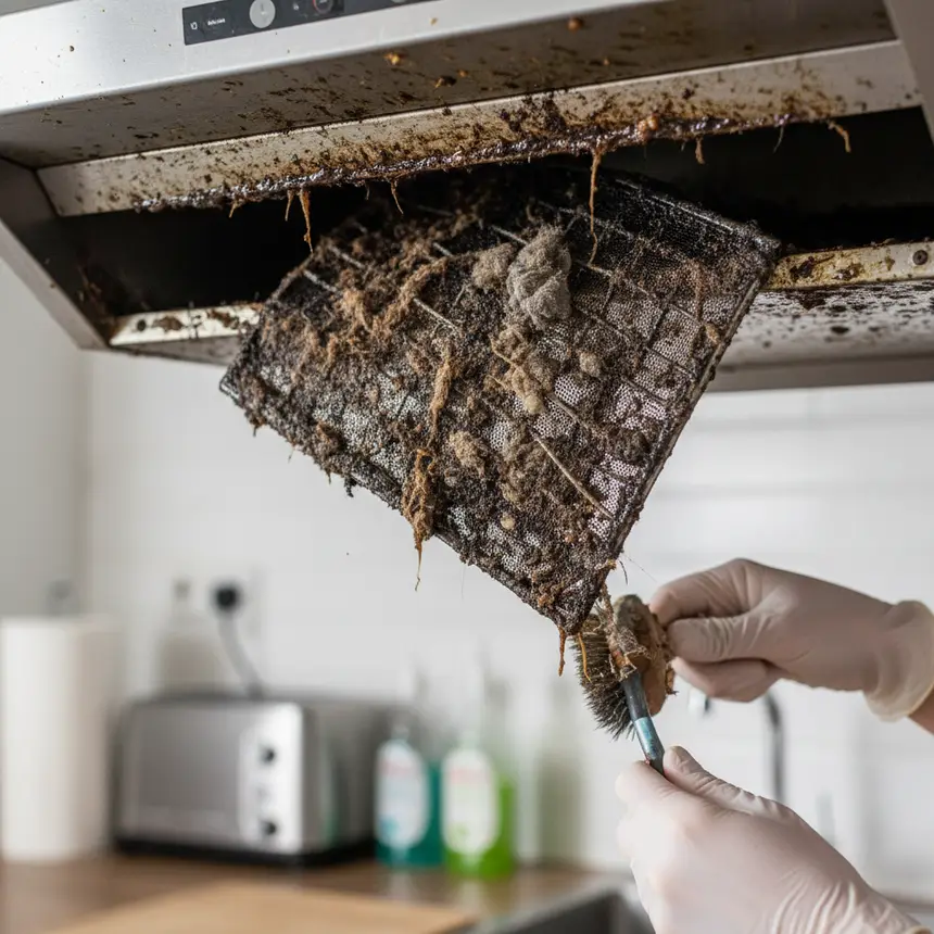 Kitchen ventilation duct contamination