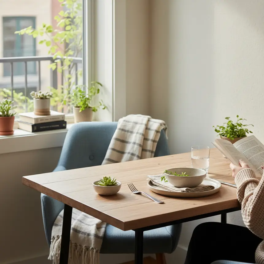 Cozy dining space, peaceful dinner