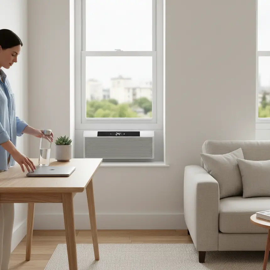 Window AC unit, efficient space use