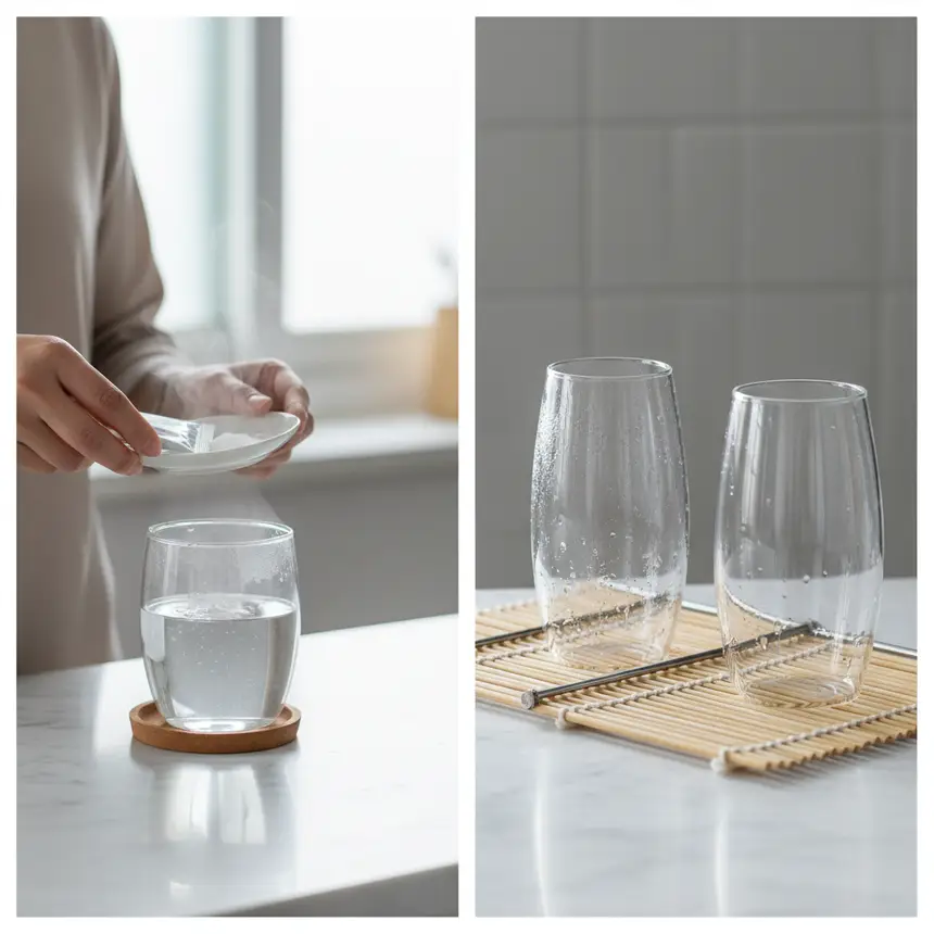 Glass cleaning process, drying cup