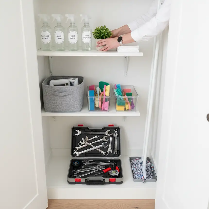 Organized cleaning supplies