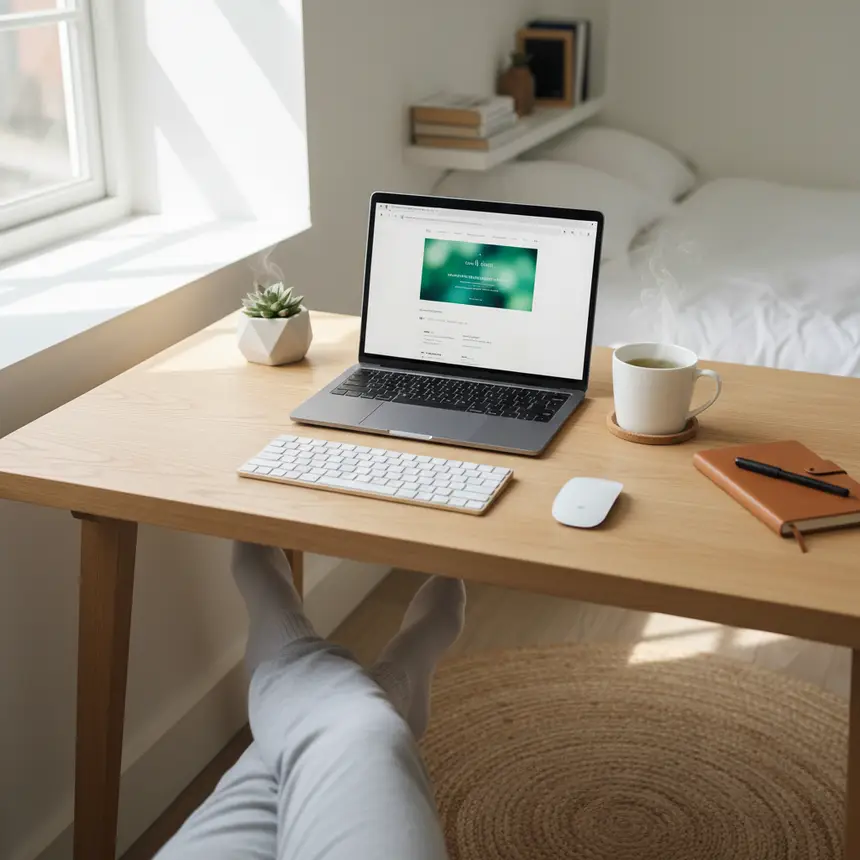 Organized home office setup