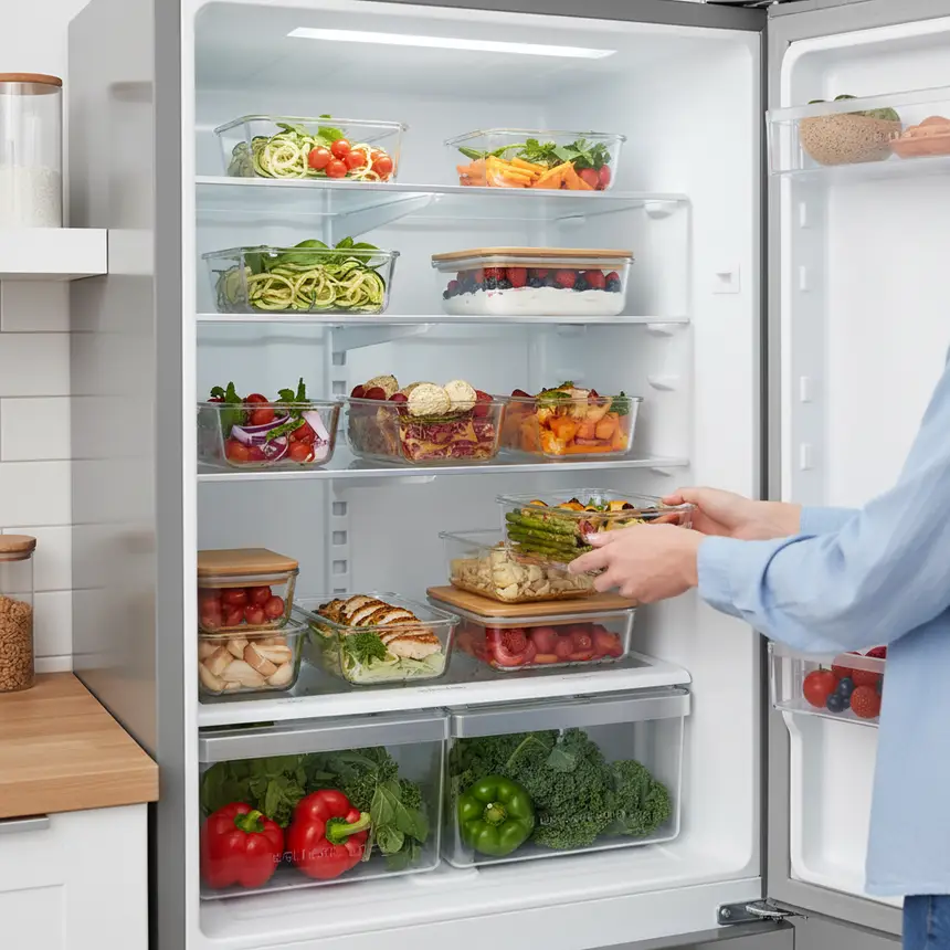 organized meal prep containers
